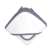 Navy Small Check Hooded Towel & Washcloth Set