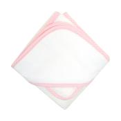 Pink Small Check Hooded Towel & Washcloth Set