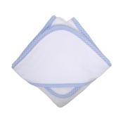 Blue Small Check Hooded Towel & Washcloth Set