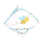 Blue Bumble Bee Hooded Towel & Washcloth Set
