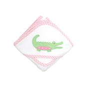Pink Alligator Hooded Towel & Washcloth Set