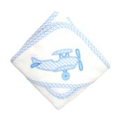 Blue Plane Hooded Towel & Washcloth Set