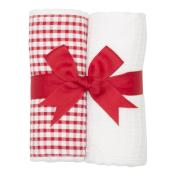 Red Check Set of Two Fabric Burps