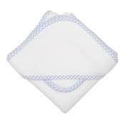 Blue Check Pique Hooded Towel & Washcloth Set