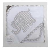Gray Elephant Hooded Towel & Washcloth Set